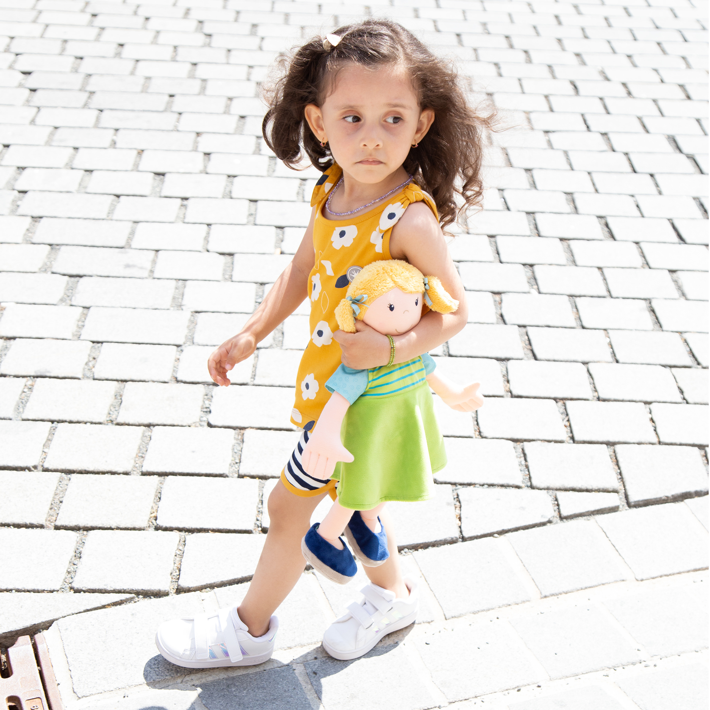 Blau-weiß geringelte Kinder Shorts