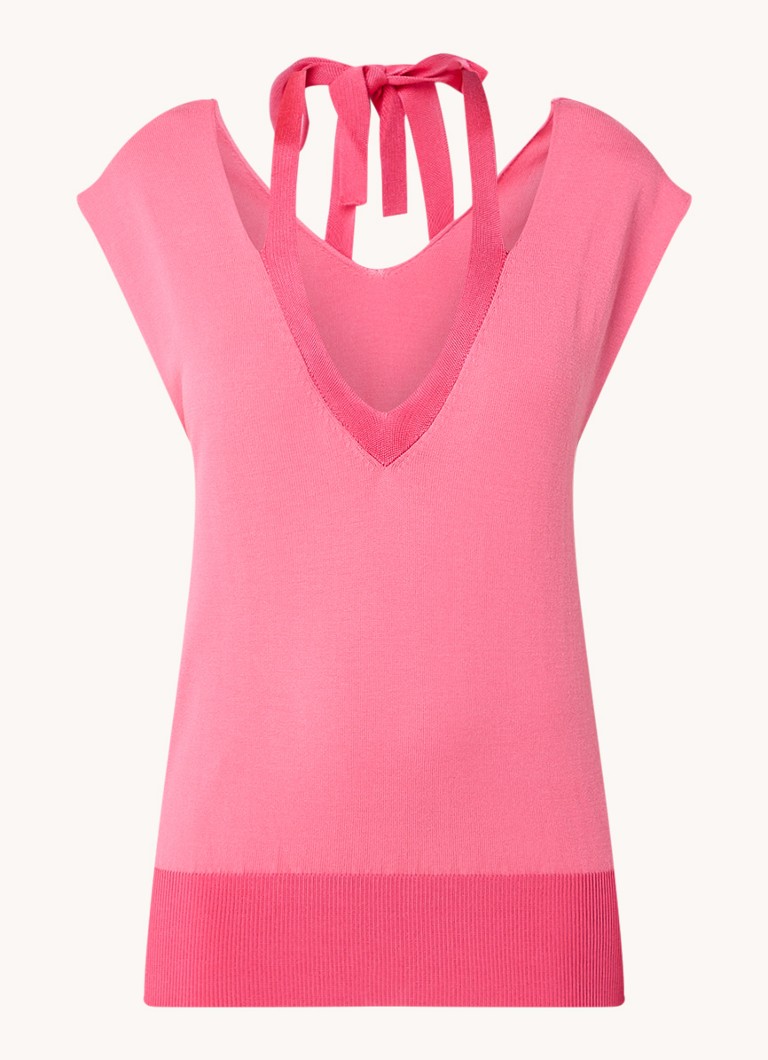 Benetton Fine-knit top with bow detail