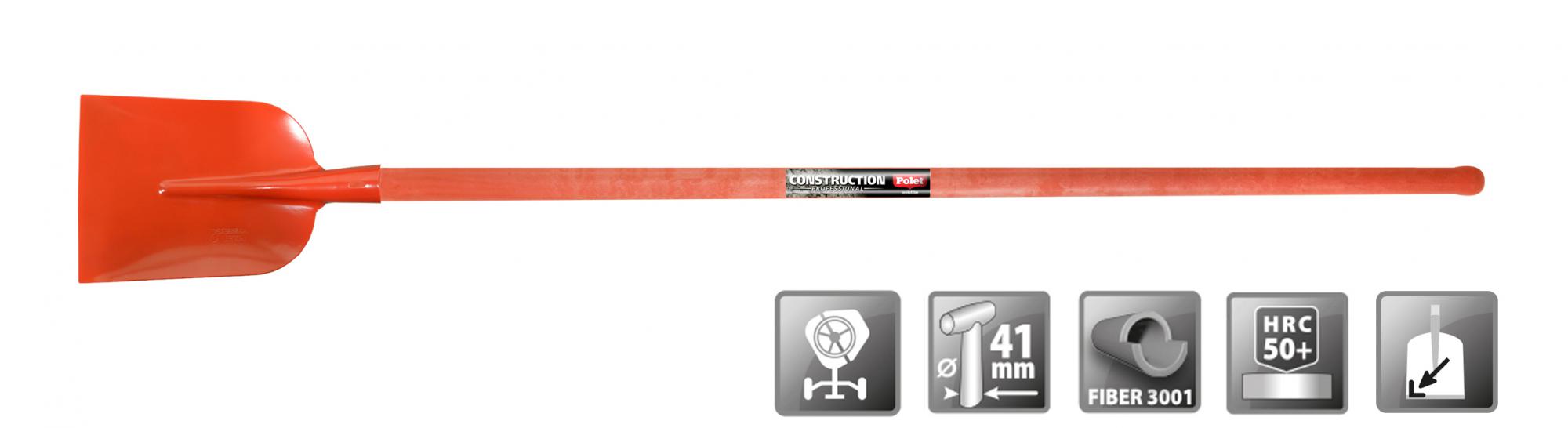 Pala para hormigón profesional Polet FH110511 290X220 FIB.3001 1,3 m