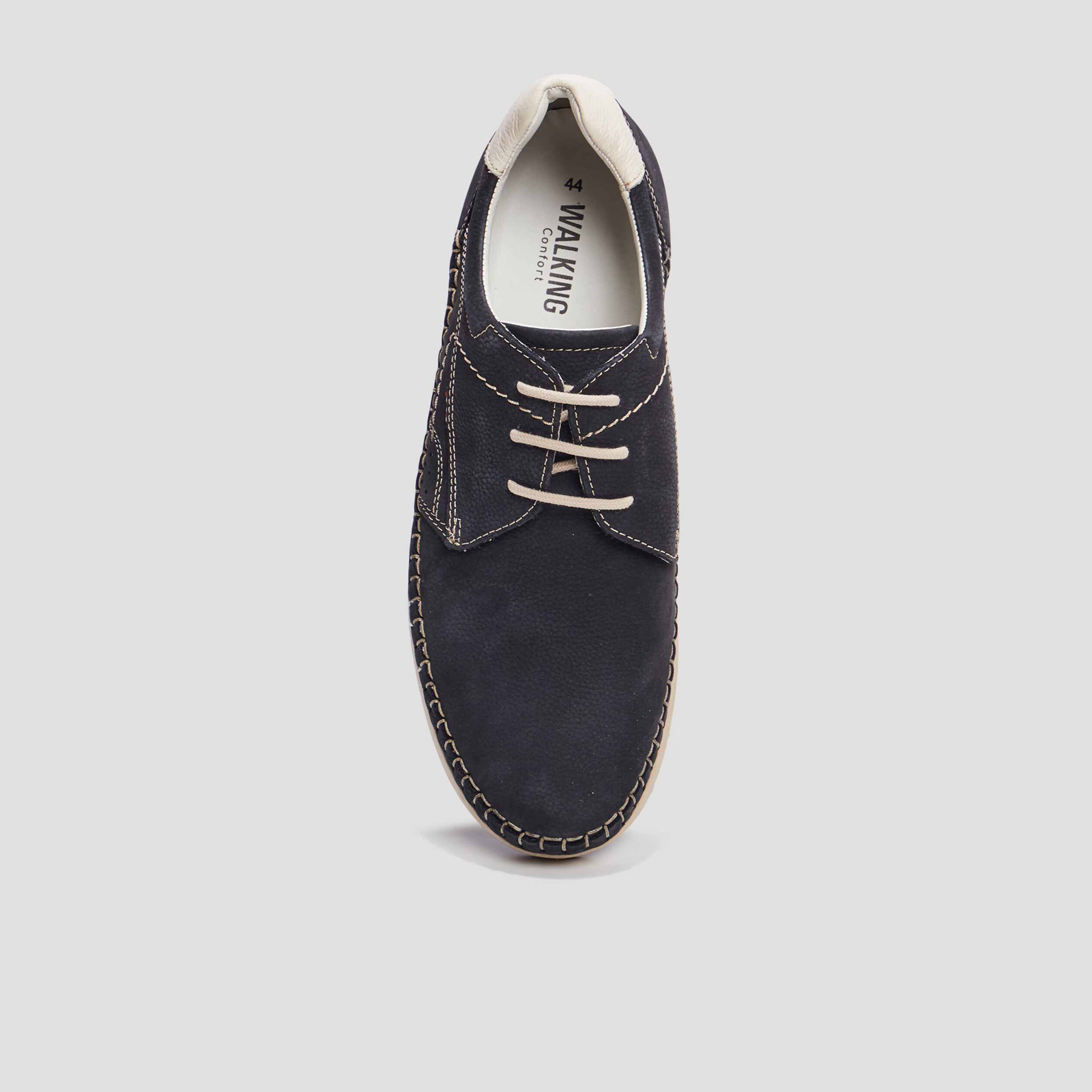 Derbies en cuir Walking bleu marine homme | La Halle