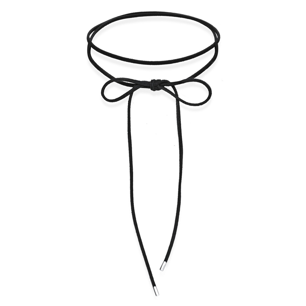 Elli Elli Collier Femmes choker noeud tendance blogueurs avec daim noir en argent ster collier