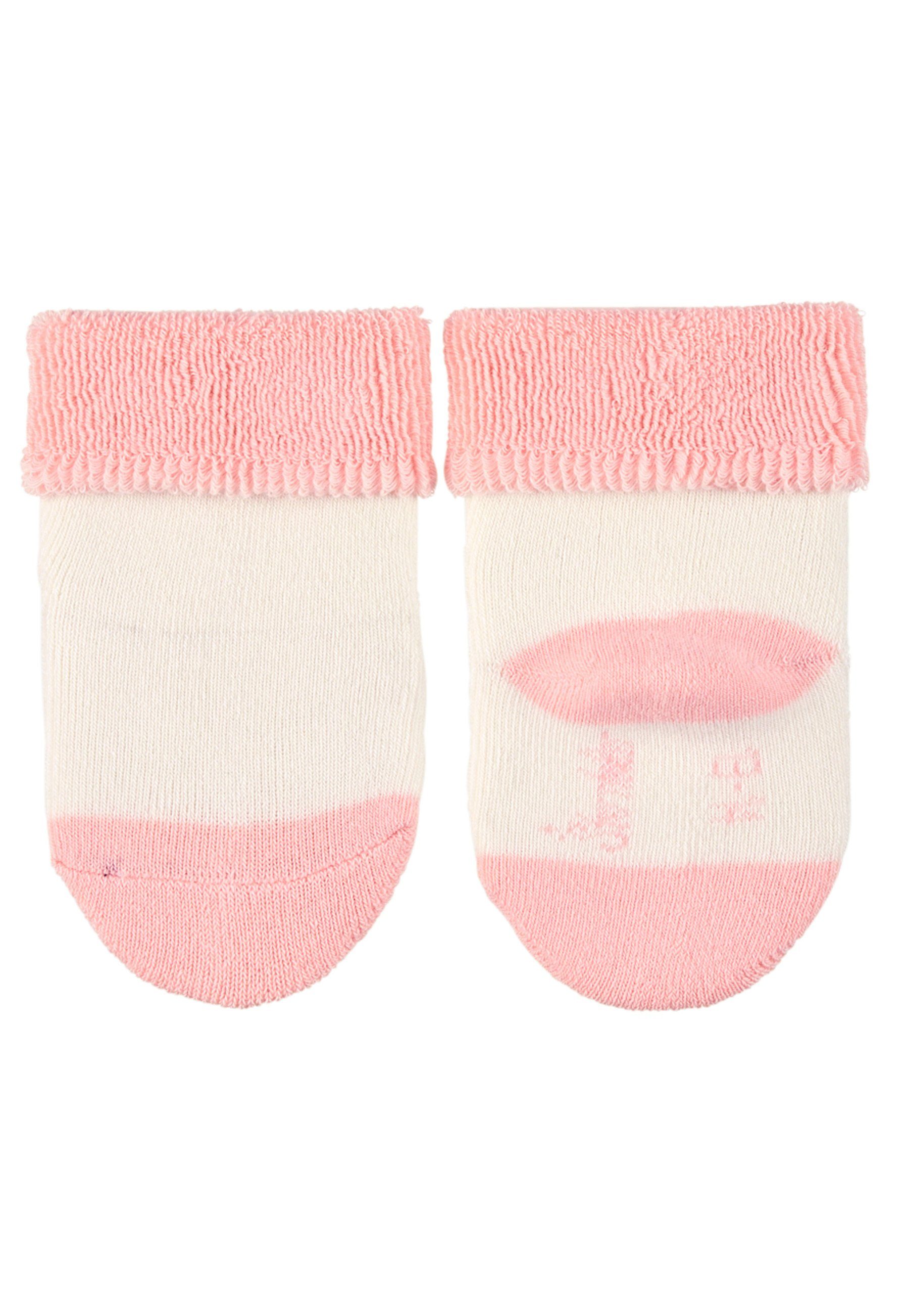 Sterntaler® Basicsocken Baby-Söckchen Erdbeere, 3er-Pack (3er Pack Söckchen mit Vollplüsch, Kindersocken gemustert) Babysocken mit süßen Motiven, Kurzsocken mit Umschlag