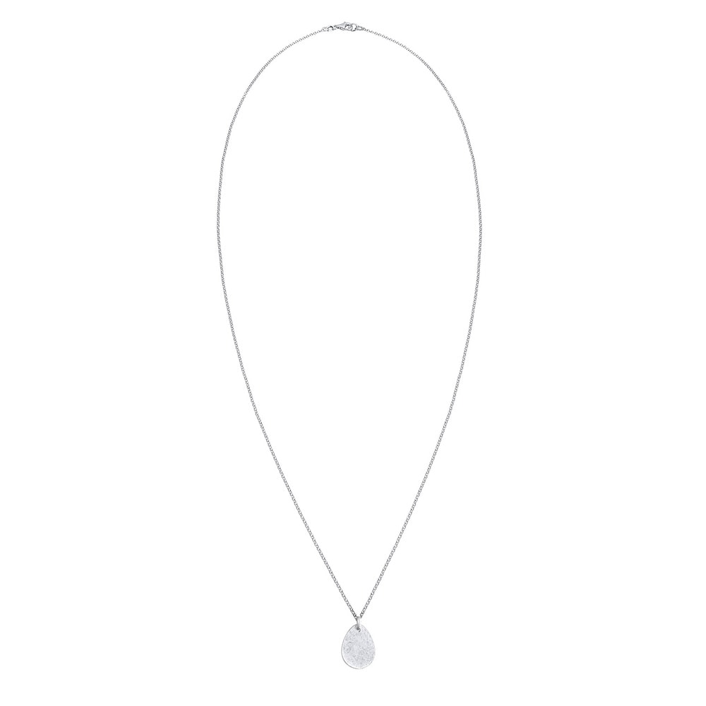 Elli Elli Collier Femme Pendentif Goutte Vintage Martelé en Argent 925 Bijoux