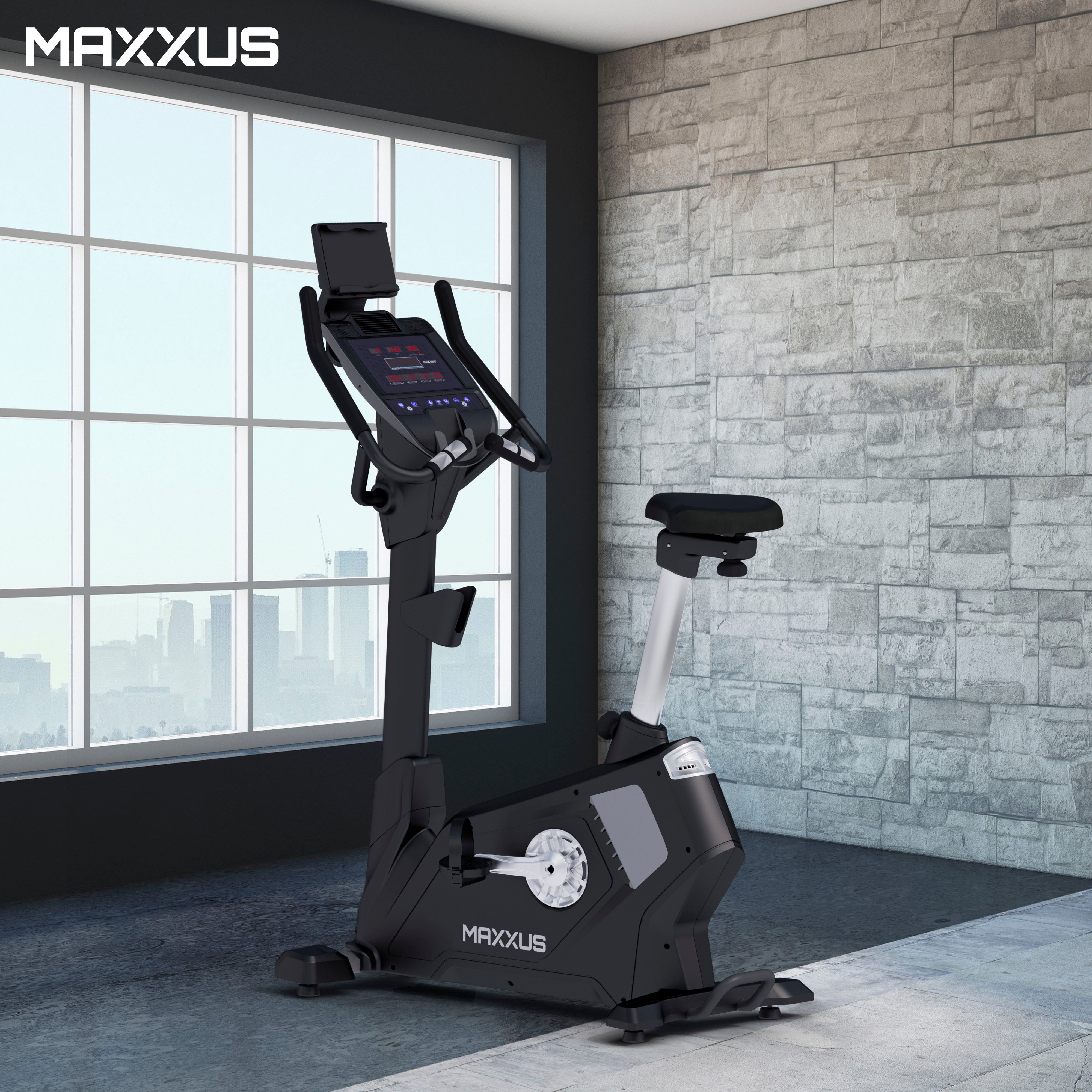 MAXXUS Ergometer Heimtrainer mit Tablethalter LED