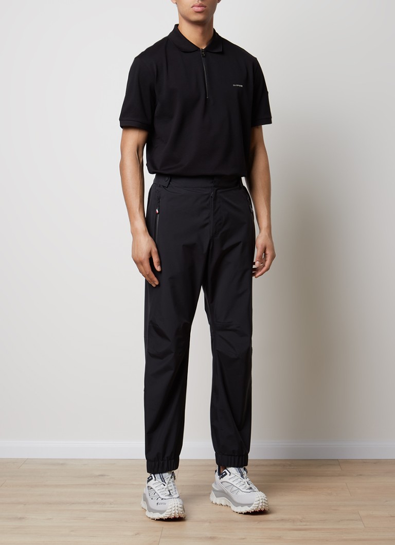 Polo Moncler de corte regular em piqué de algodão com meio zíper.