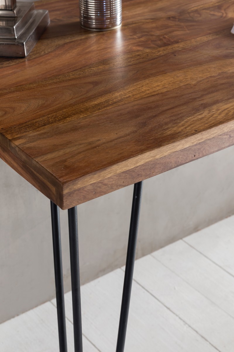Wohnling Schreibtisch BAGLI Massivholz Braun 130 x 60 x 76 cm