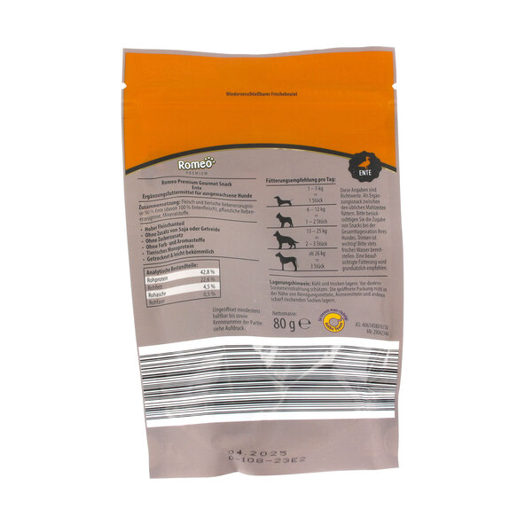 Premium Gourmet Hunde-Snack Ente, 12 x 80 g