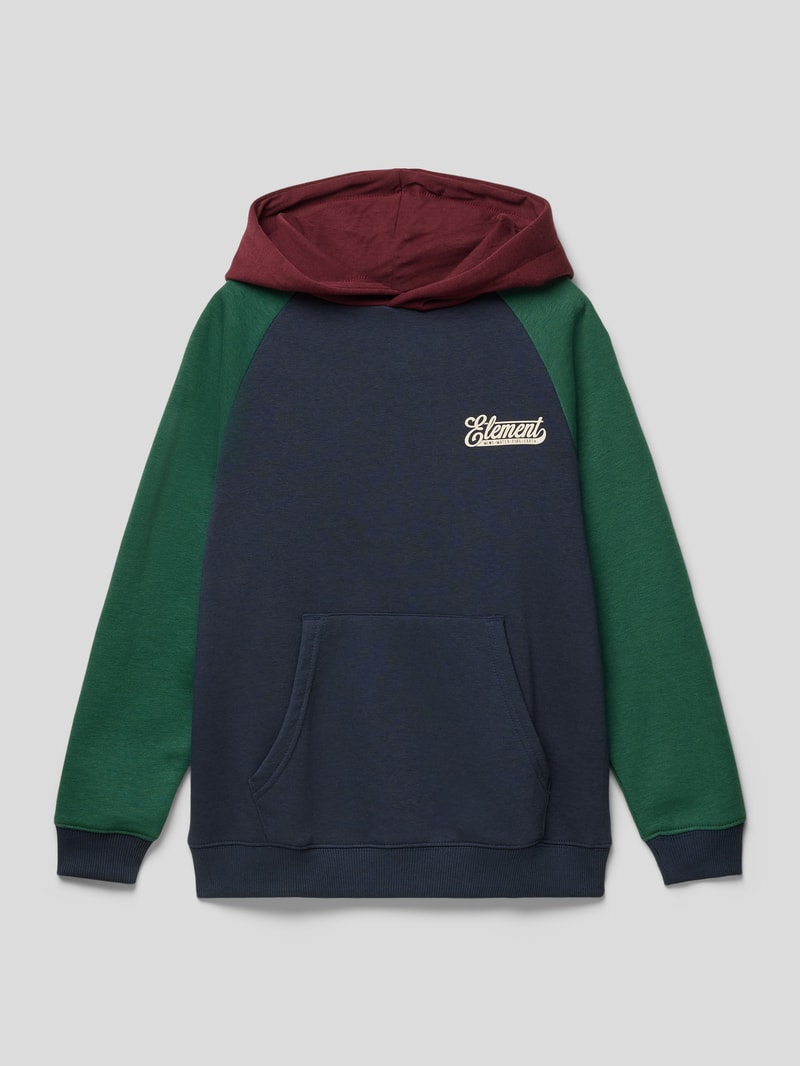 Hoodie mit Label-Print Modell 'CORNELL' in marineblau
