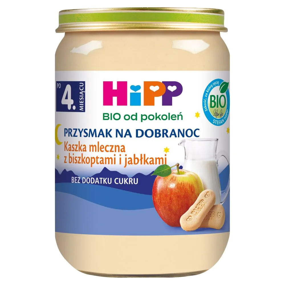 Hipp BIO pieno košė su sausainiais ir obuoliais