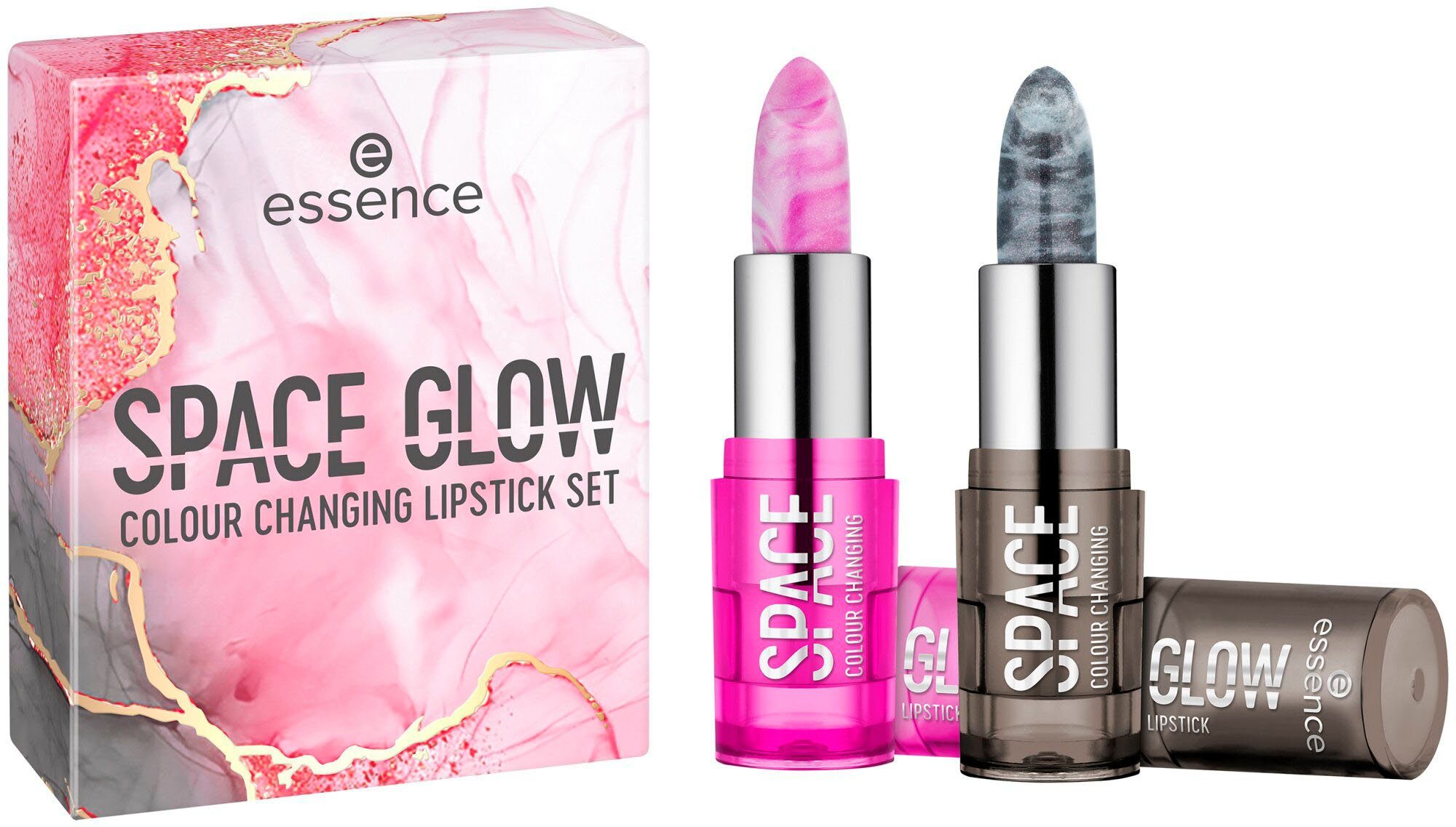 Essence Lippenstift-Set SPACE GLOW COLOUR CHANGING LIPSTICK SET, 2-tlg.
