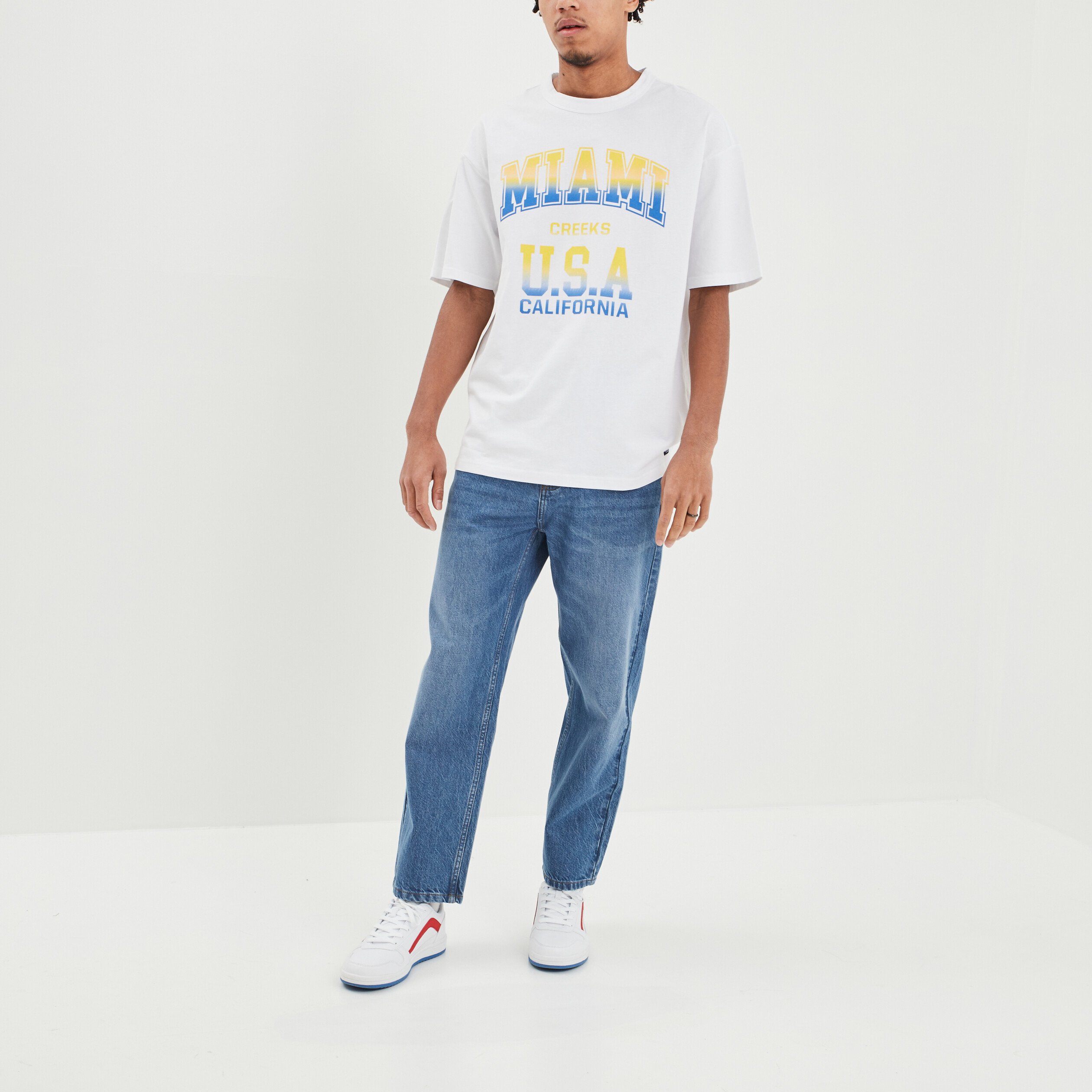 T-shirt manches courtes Creeks blanc homme | La Halle