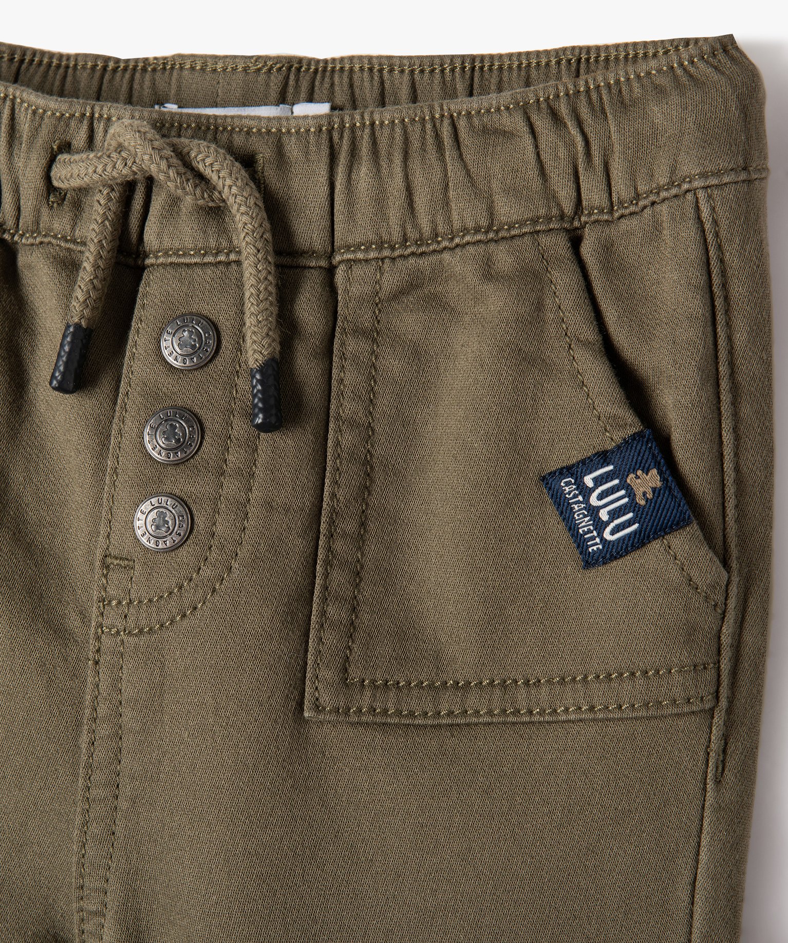 Pantalon bébé Garçon avec ceinture élastique - LuluCasta... kaki | GEMO