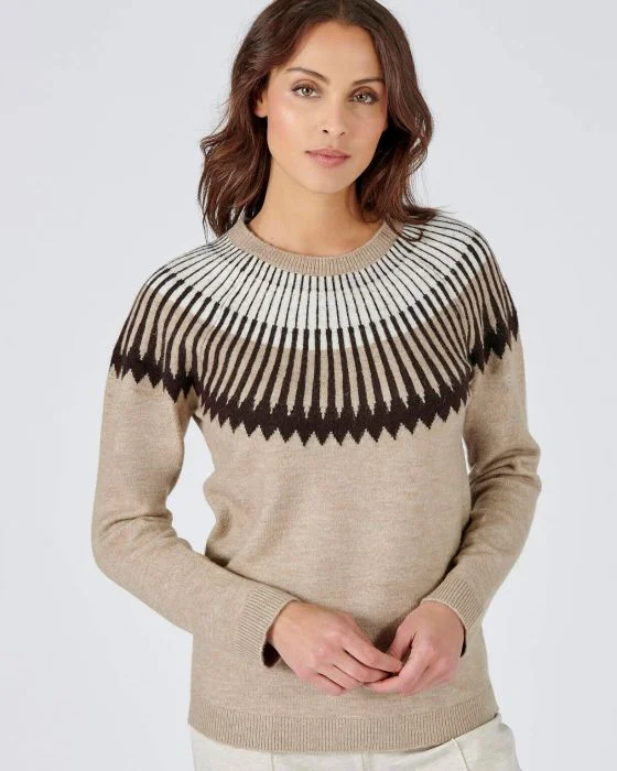 Pull maille jacquard ethnique