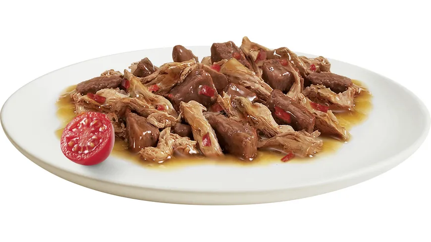 PURINA GOURMET Gold Délicatesse en Sauce mit Rind & Huhn in einer Sauce mit Tomaten 85 g
