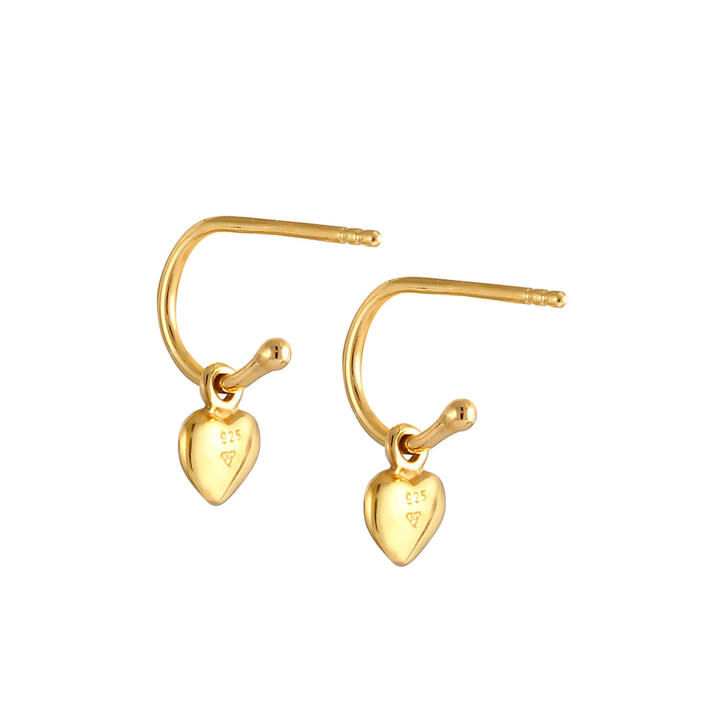 Elli Elli Boucles d'Oreilles Coeur Pendentif Amour Basic Boucles d'Oreille Femme (925/ Boucles d'oreilles