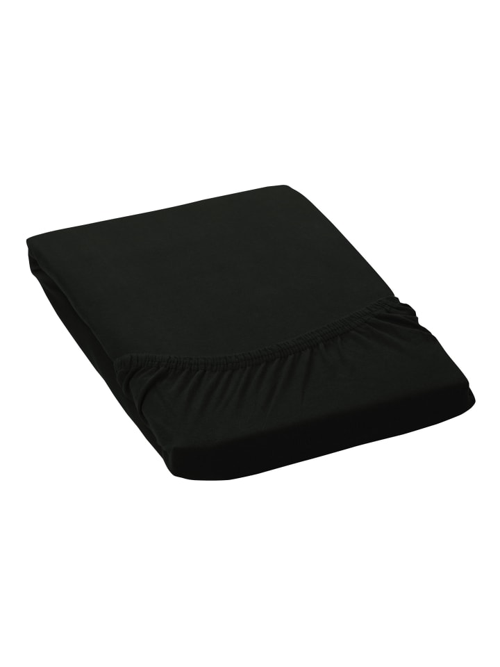 GMD Living Jersey Premium Spannbettlaken JANNEBY in Farbe Schwarz günstig kaufen