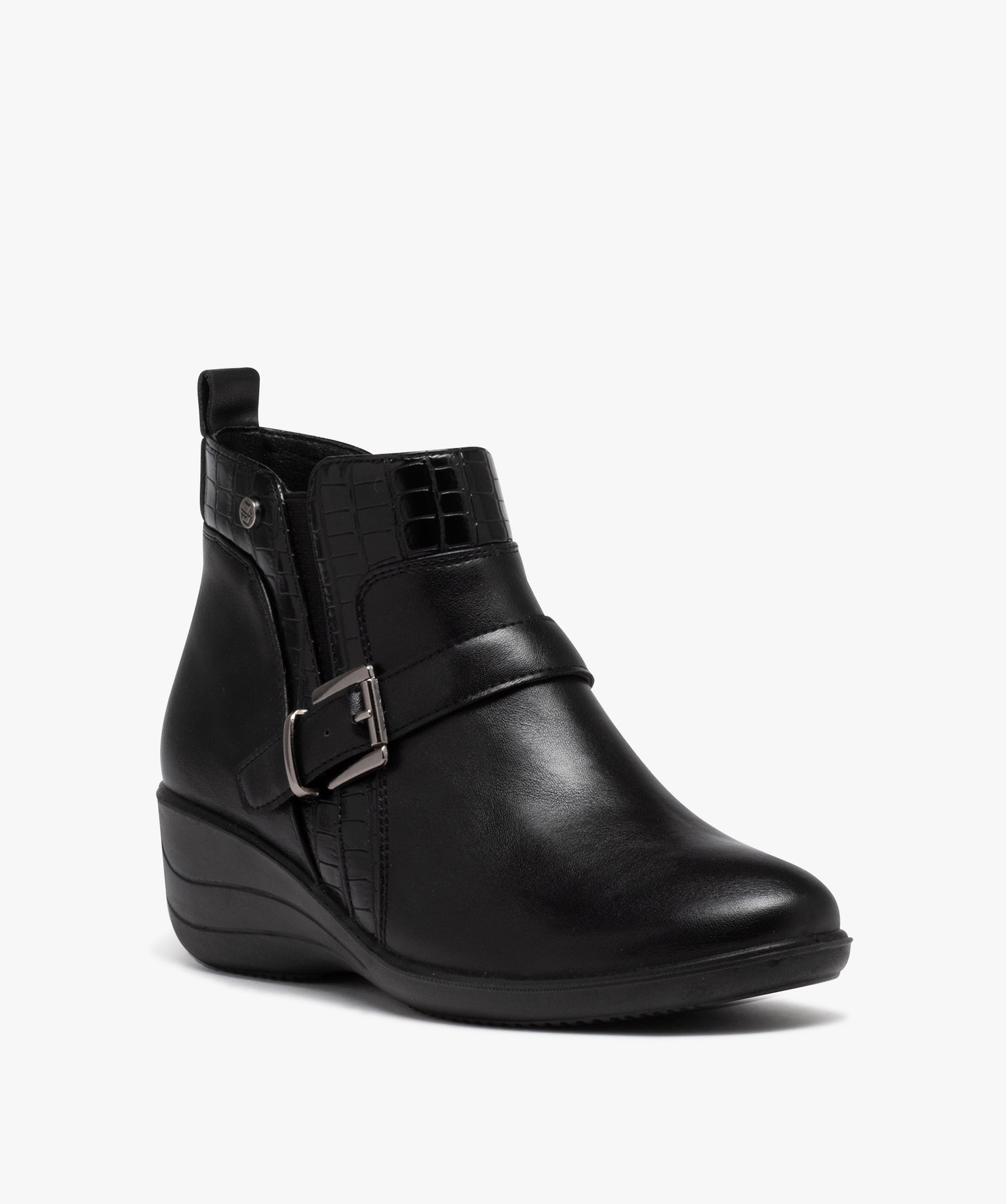 Boots confort avec bride à boucle femme noir | GEMO
