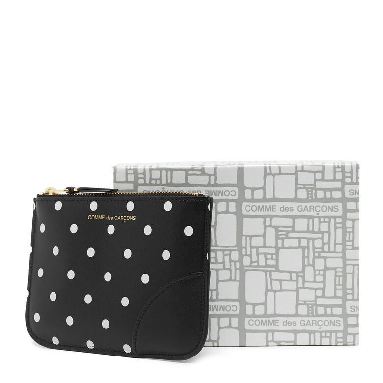 Comme des Garcons Wallet Dots Printed Leather Line black