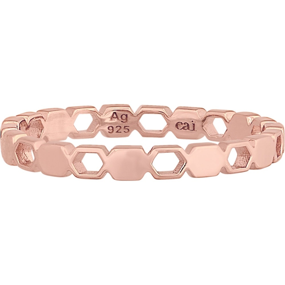 caï Bague pour femme 925 Argent or rose Bague