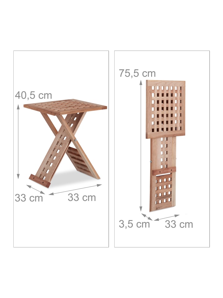 relaxdays Beistelltisch in Natur - (B)33 x (H)40,5 x (T)33 cm günstig kaufen onesize