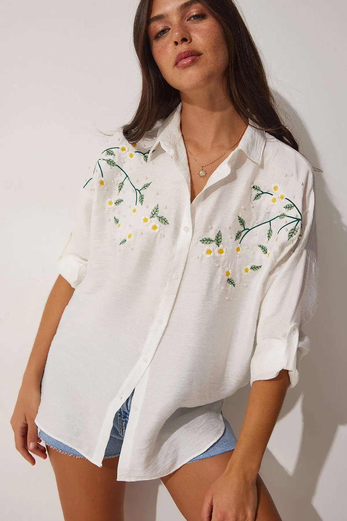 Happiness İstanbul  Hemd - Weiß - Oversized
