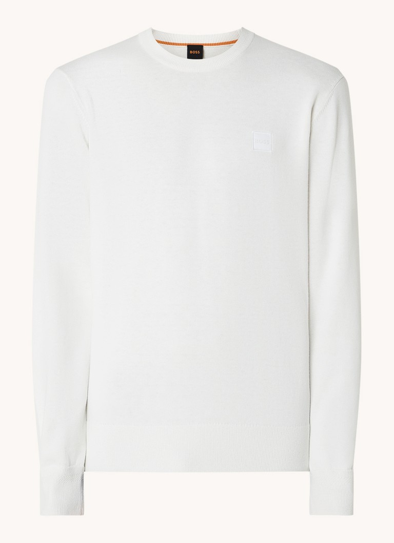HUGO BOSS Kanovano fine-knit pullover in cashmere blend with logo
