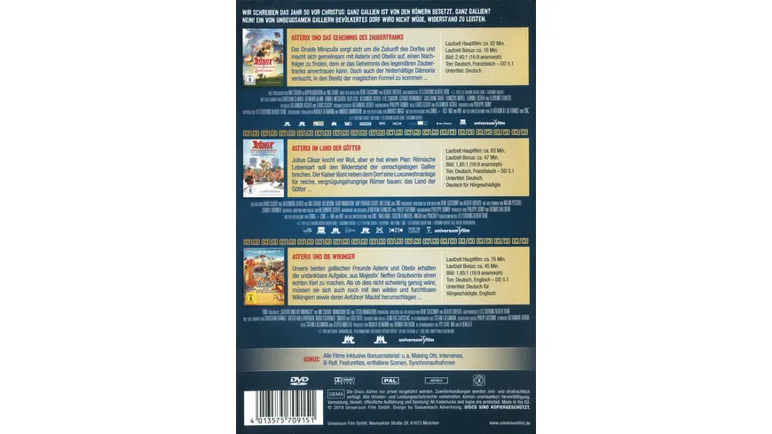 Asterix 3er-Box  [3 DVDs]