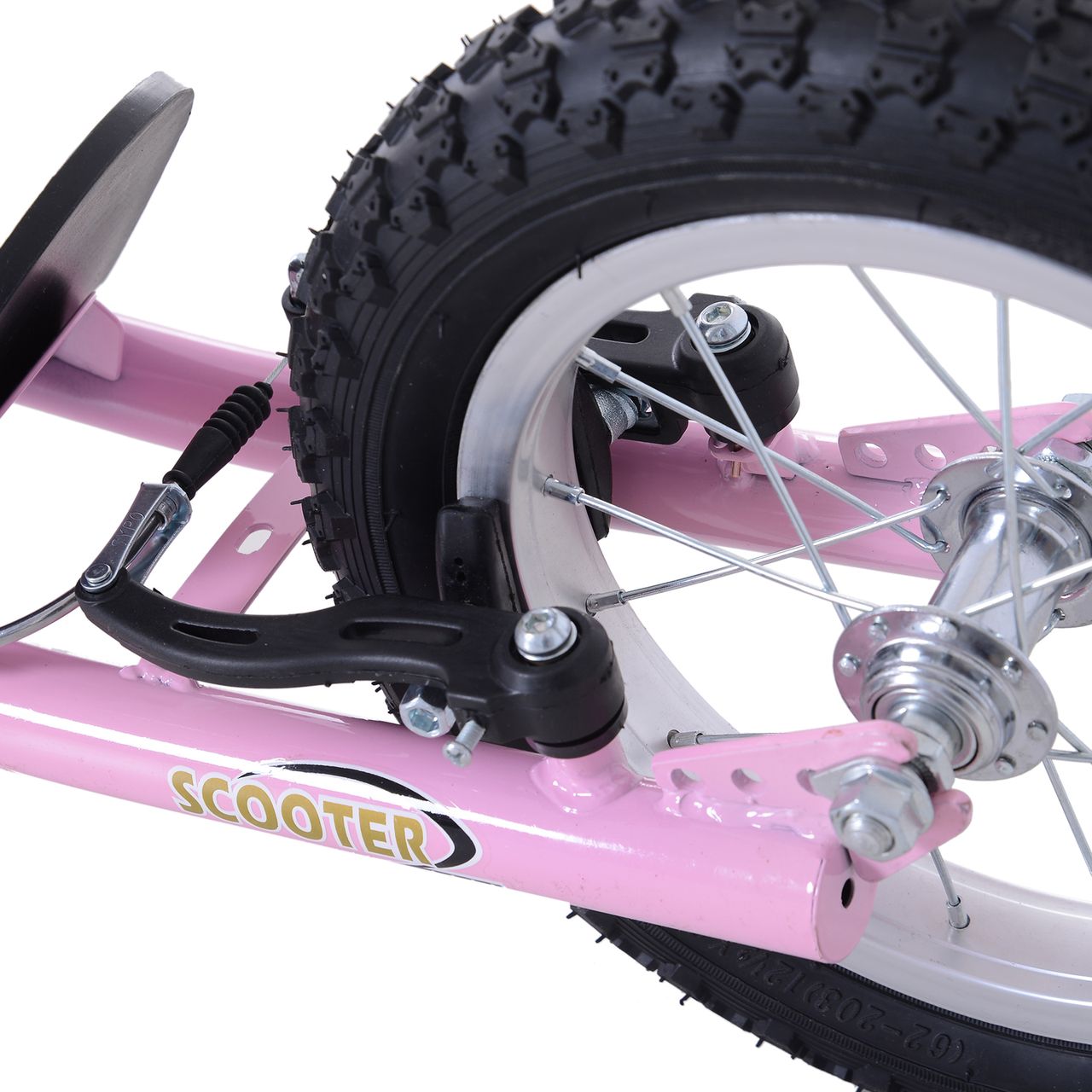 HOMCOM Kinderroller mit Bremsen 16/12 Zoll Scooter Tretroller Cityroller Kinder Roller Kickboard für 5  Jahre Kinder Rosa 135 x 58 x 92-100 cm