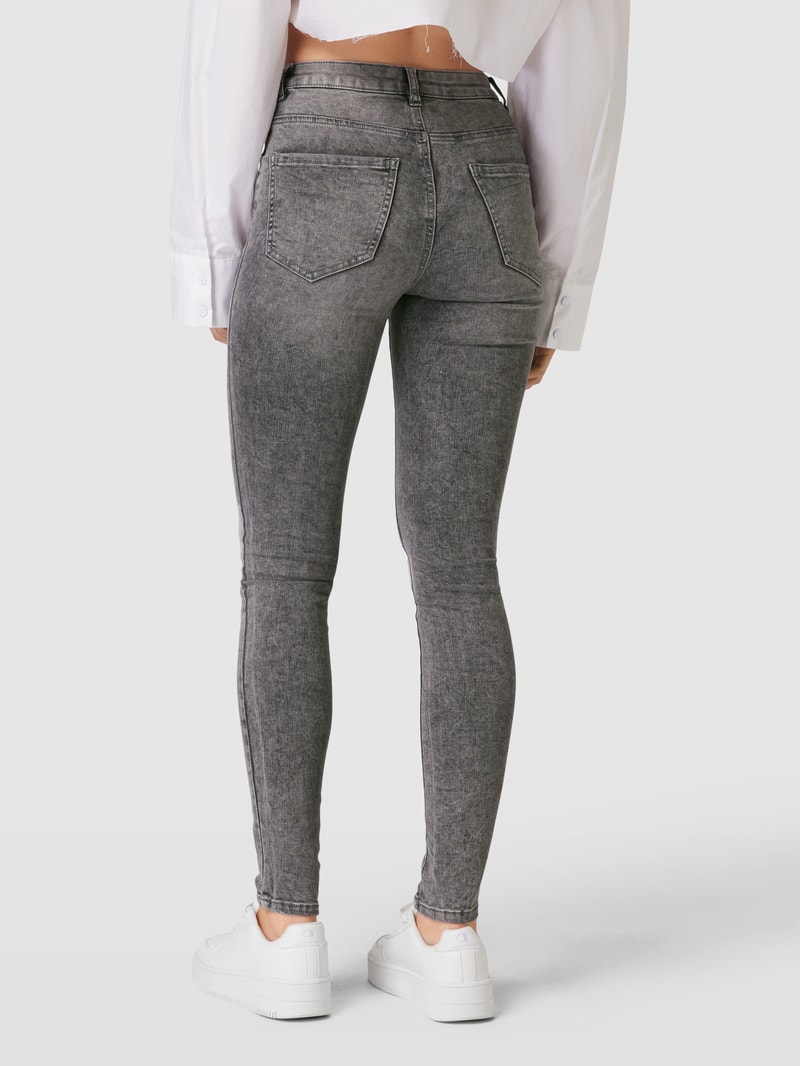 Skinny Fit Jeans mit Eingrifftaschen Modell 'ROSE' in mittelgrau