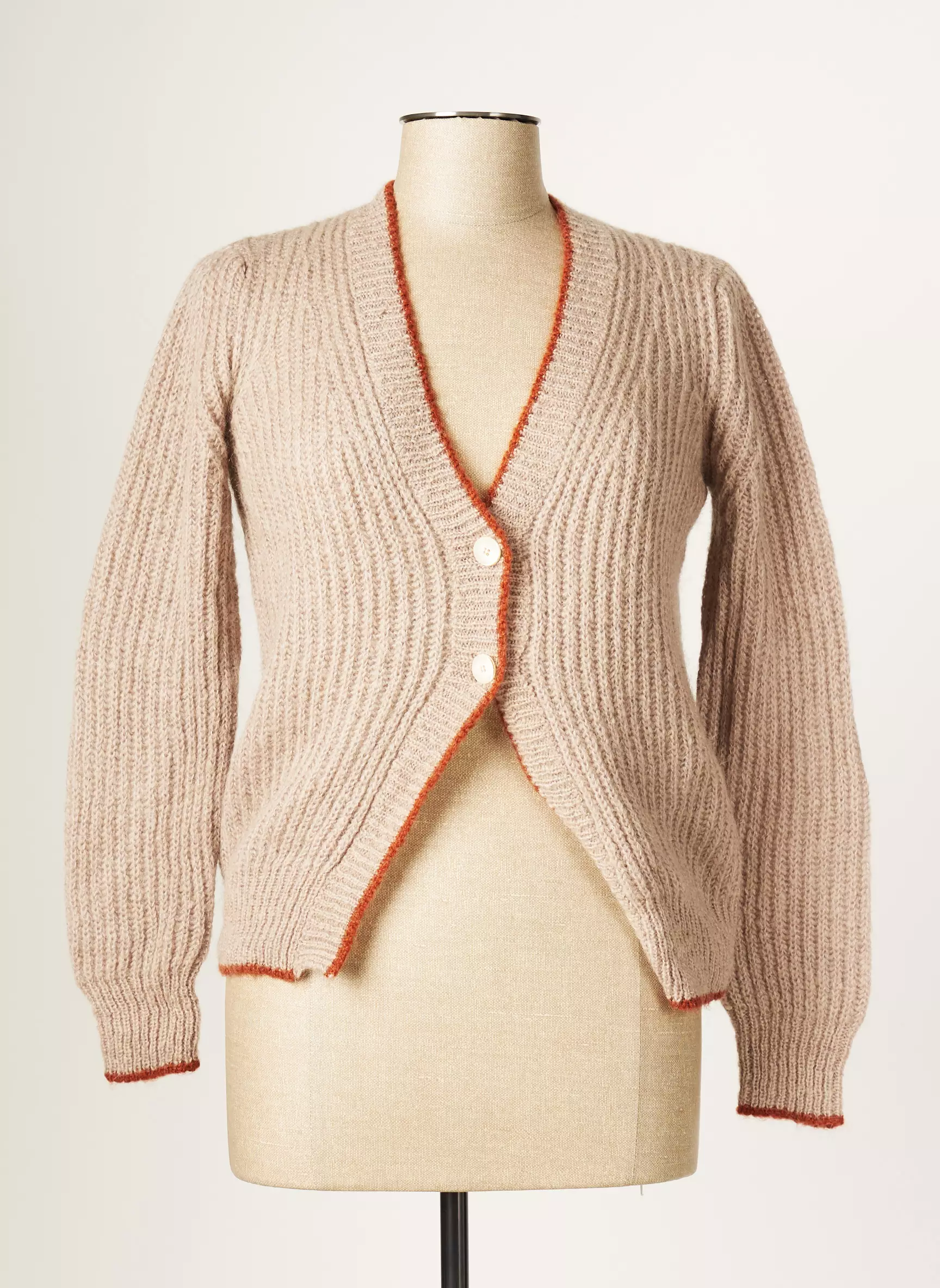 Blanc Boheme Cardigans Femme couleur marron