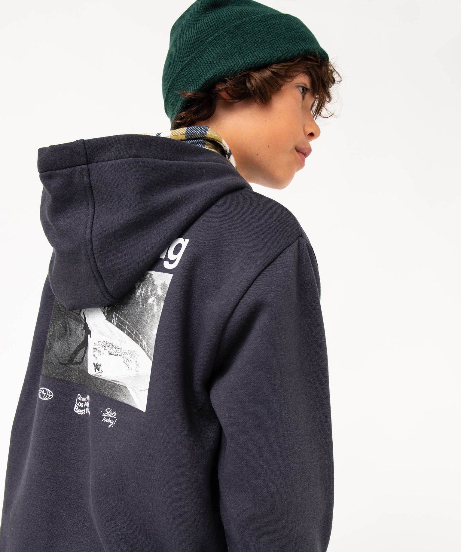 Sweat à capuche imprimé Garçon bleu fonce | GEMO