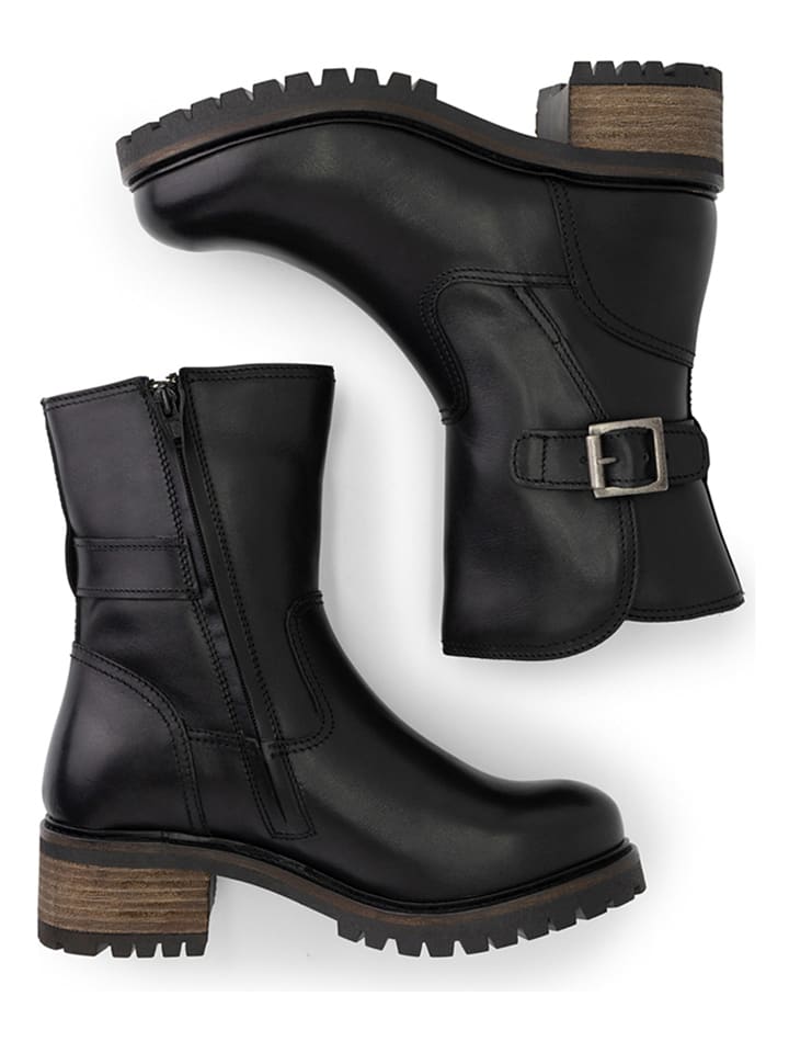 mysa Leder-Stiefeletten in Schwarz günstig kaufen