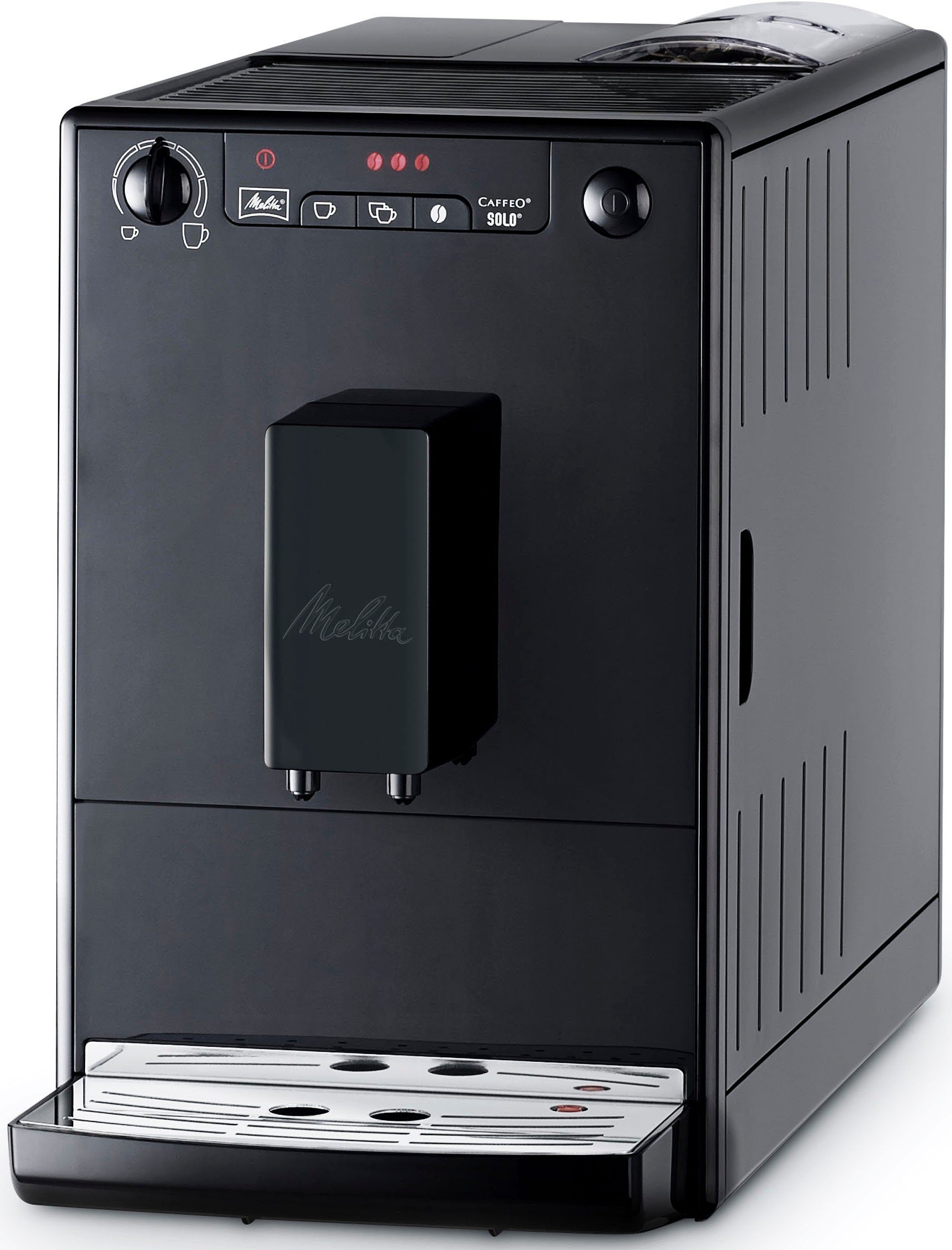 Melitta Kaffeevollautomat Solo® E950-322, pure black, aromatischer Kaffee & Espresso bei nur 20 cm Breite