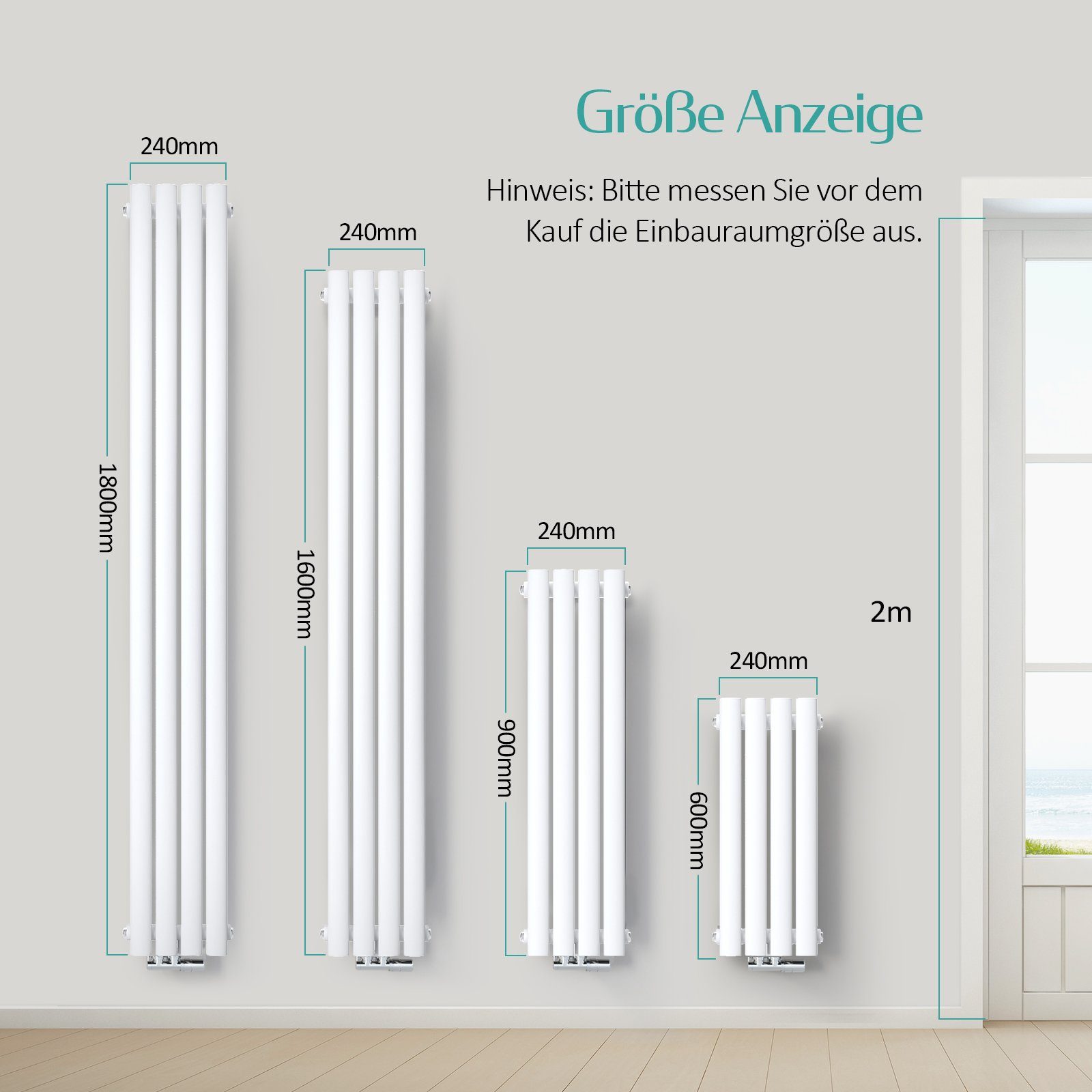 EMKE Heizkörper EMKE Design Heizkörper Oval Paneelheizkörper Heizung, Weiß / Anthrazit Horizontaler Seitenanschluss Doppellagig