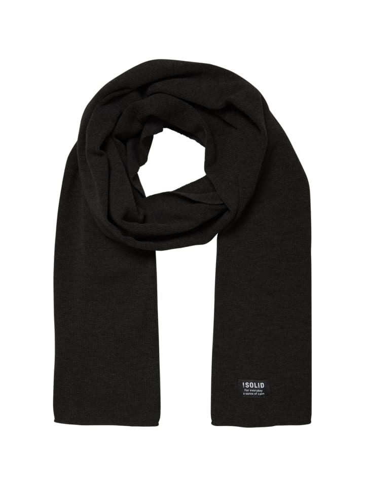 !SOLID Strickschal SDIrwon 21301128-ME Cooler Winterschal mit Logo-Patch in Schwarz günstig kaufen onesize