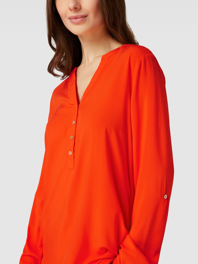 Blusenshirt mit V-Ausschnitt in dunkel orange