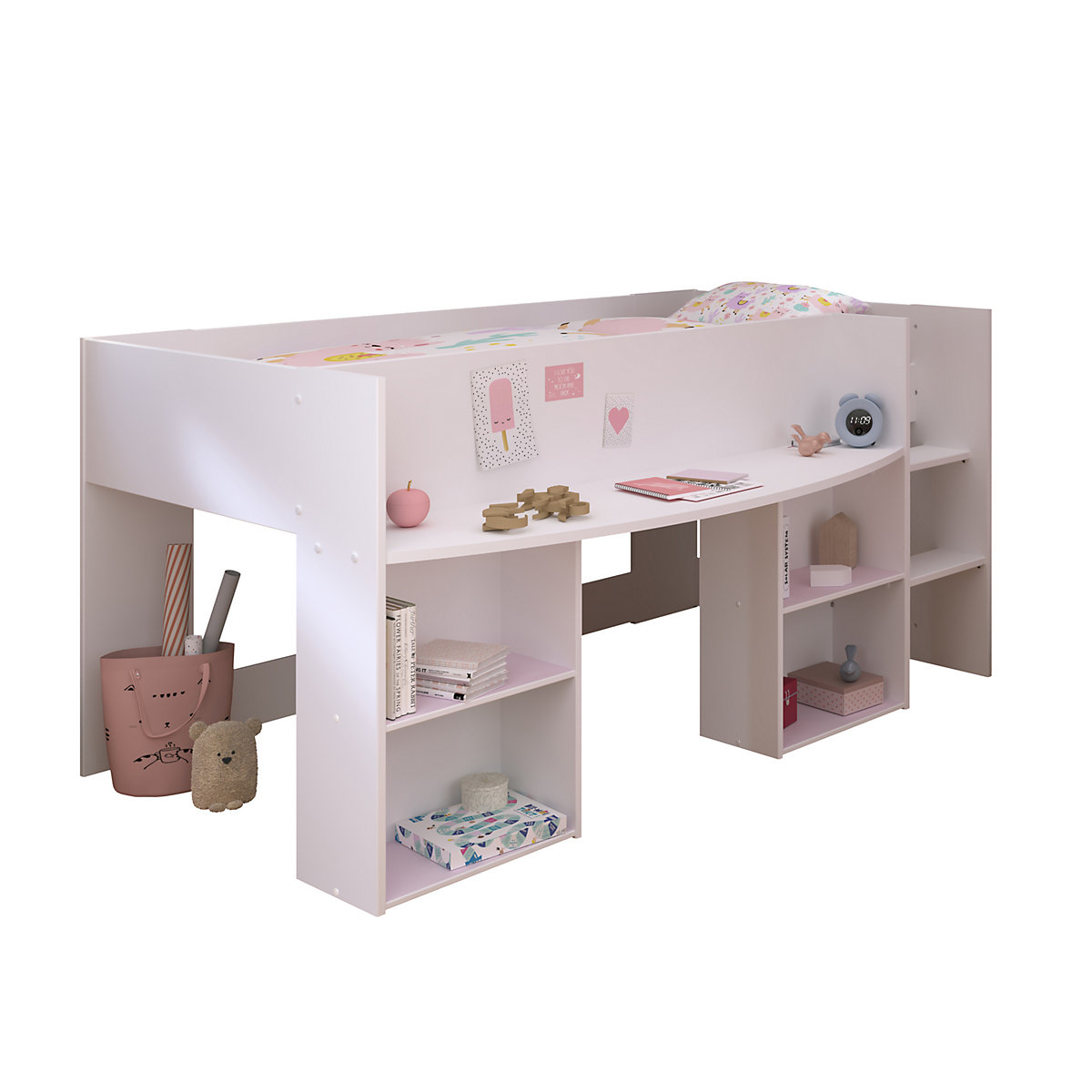 Hochbett Pirouette1  Kinder und Jugendzimmer Bett Liegefläche 90 x 200 cm