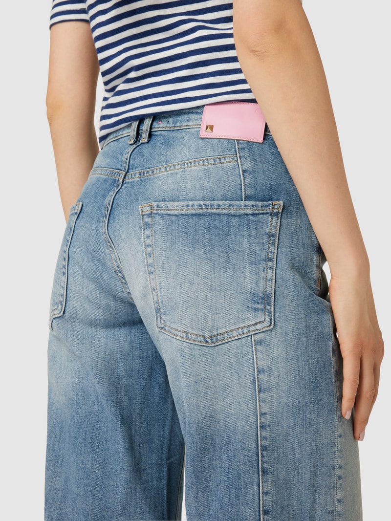 Jeans mit Brand-Detail Modell 'Christie' in hellblau
