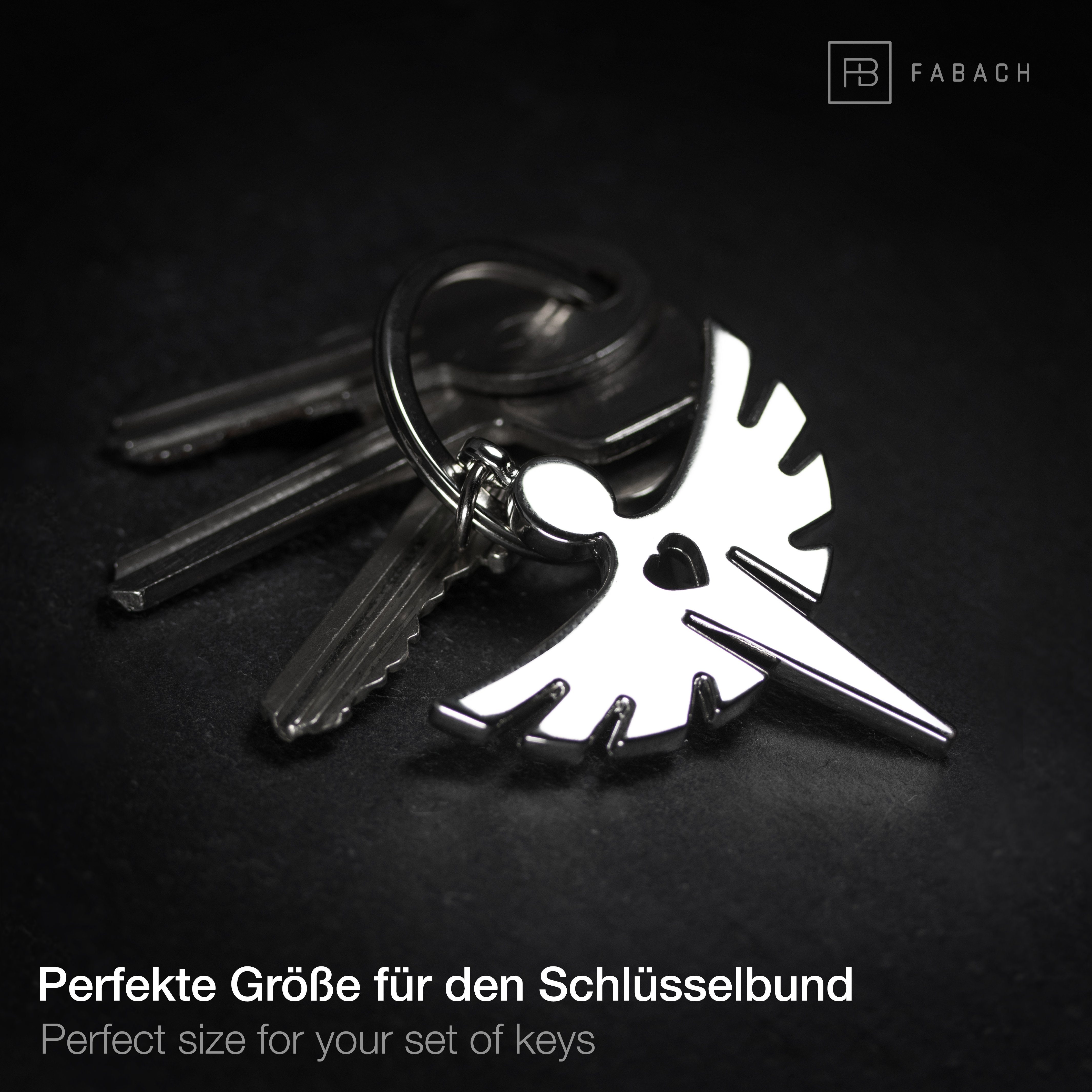 FABACH Schlüsselanhänger Schutzengel Fabiel mit Herz - Engel Anhänger aus Metall