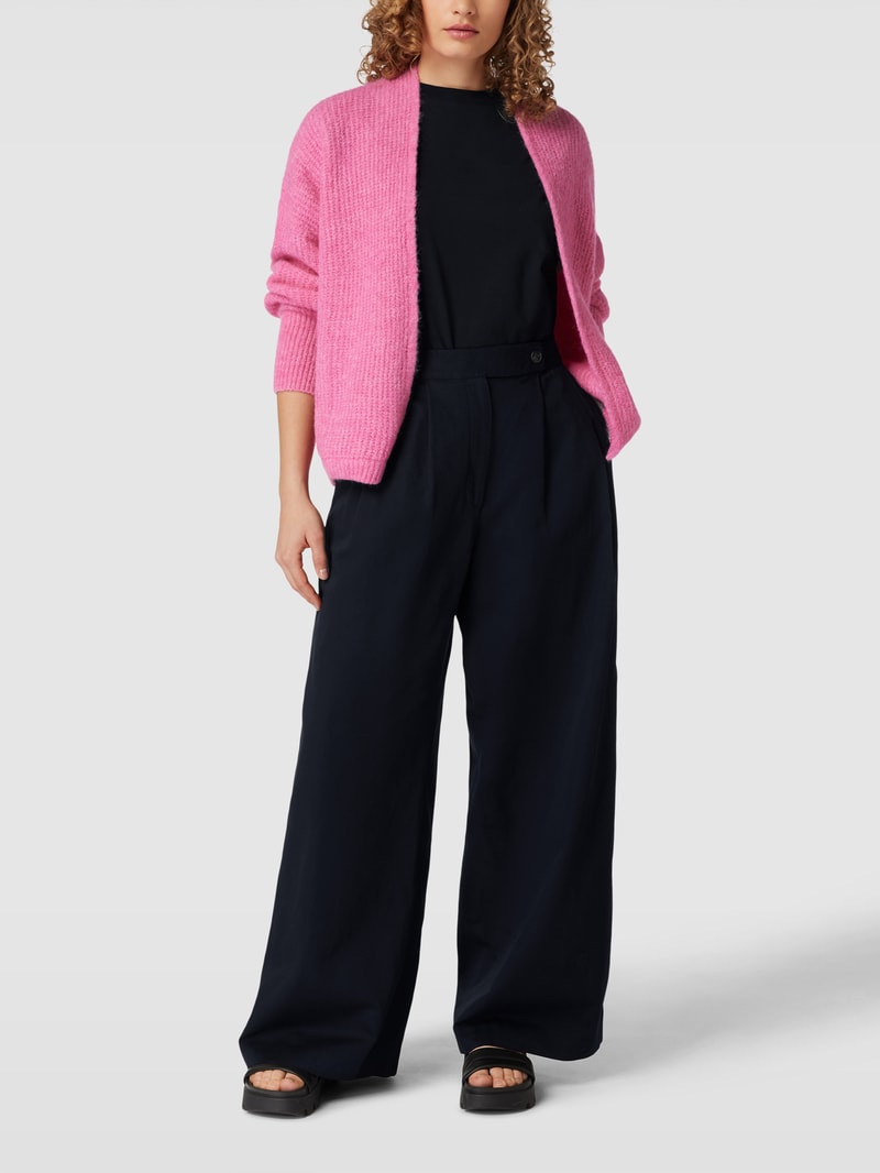 Wide Leg Hose mit Leinen-Anteil in marineblau