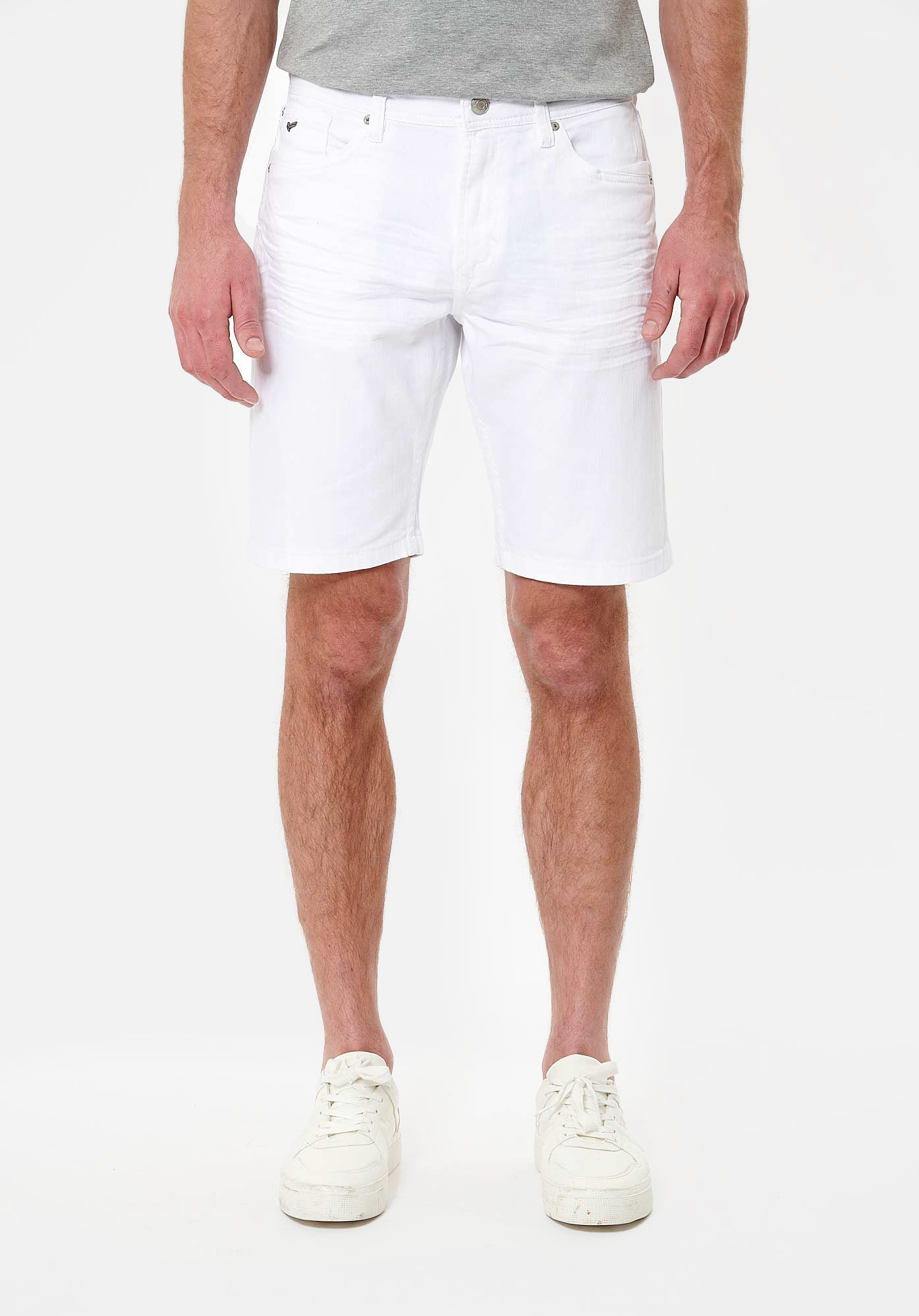 ATLAS  Bermuda en jean blanc Homme