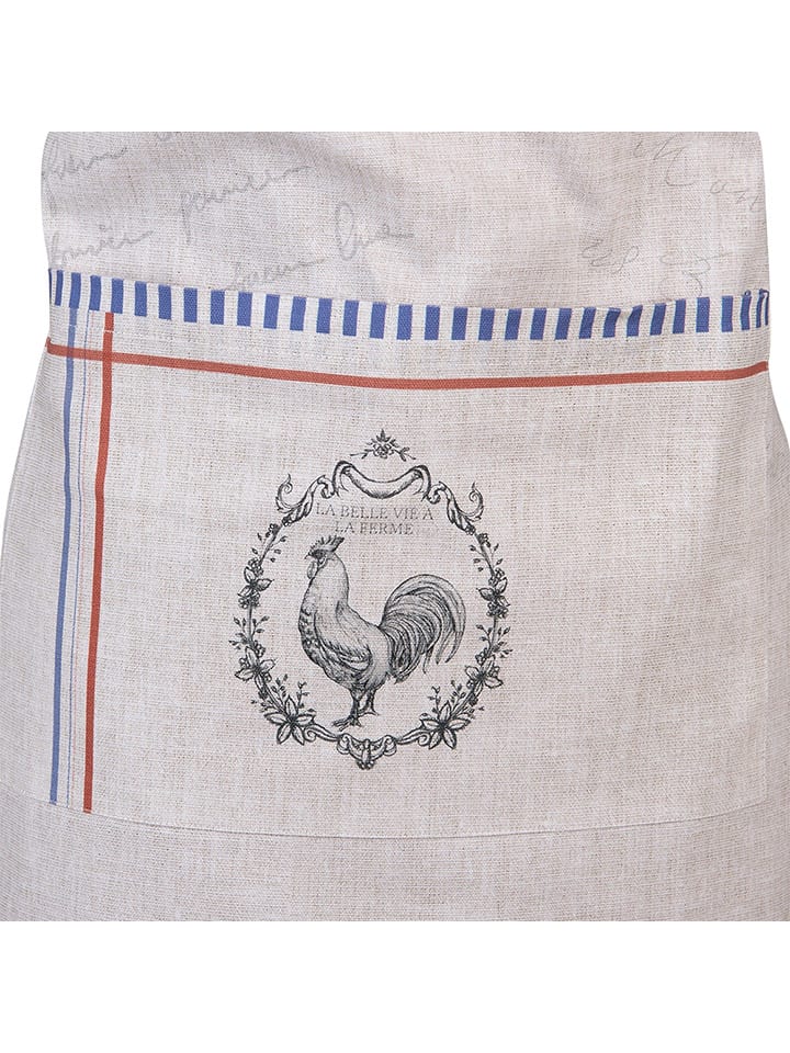 Clayre & Eef Kochschürze in Creme/ Blau - (L)70 x (B)85 cm günstig kaufen onesize