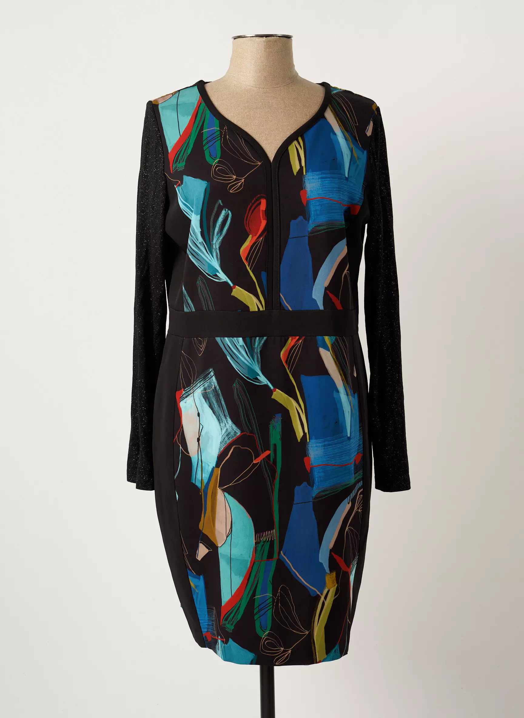 Pause Cafe Robes Mi Longues Femme couleur noir