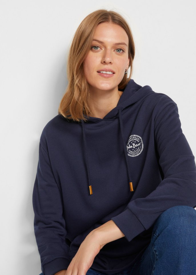Long Kapuzensweatshirt mit Schlitz