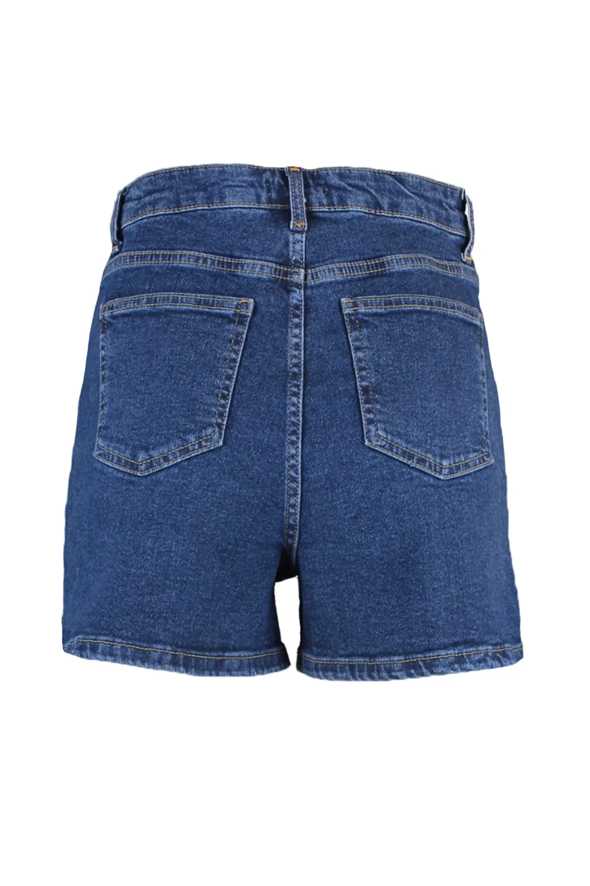 Trendyol Collection  Indigo Mom Jeansshorts mit hoher Taille TWOSS20SR0210