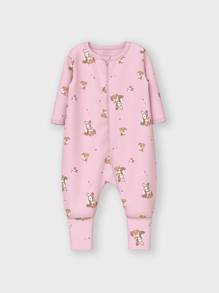 name it Schlafstrampler NBFNIGHTSUIT 2P ZIP in ibis rose günstig kaufen