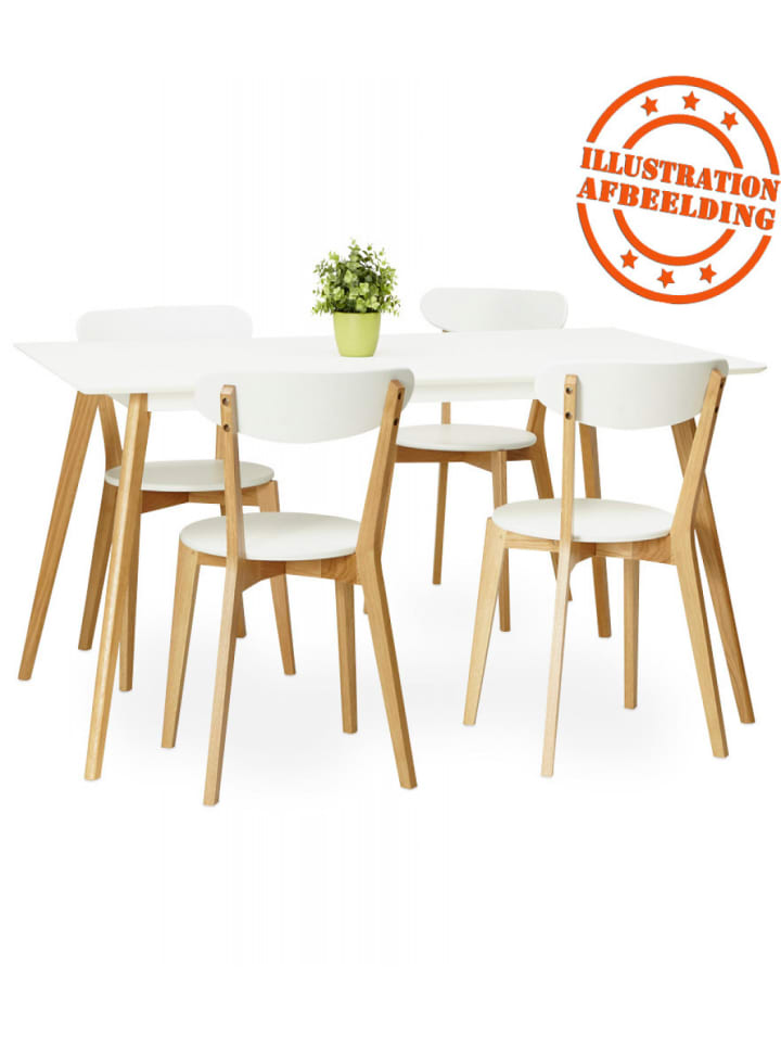 KADIMA DESIGN Esstisch Skandinavisch Weiß MDF Holz | Skandinavischer Stil in Weiß günstig kaufen 160 x 90 x 75 cm
