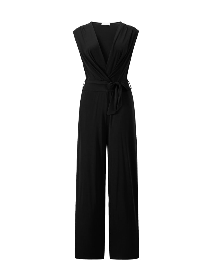 SASSYCLASSY Fließender Jersey Jumpsuit in Schwarz günstig kaufen S