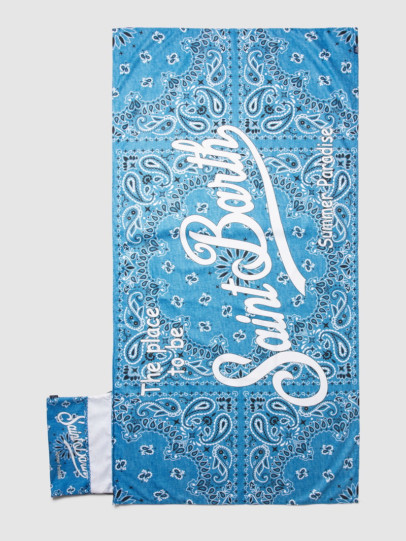Strandtuch mit Allover-Muster Modell 'AIDAN' in blau