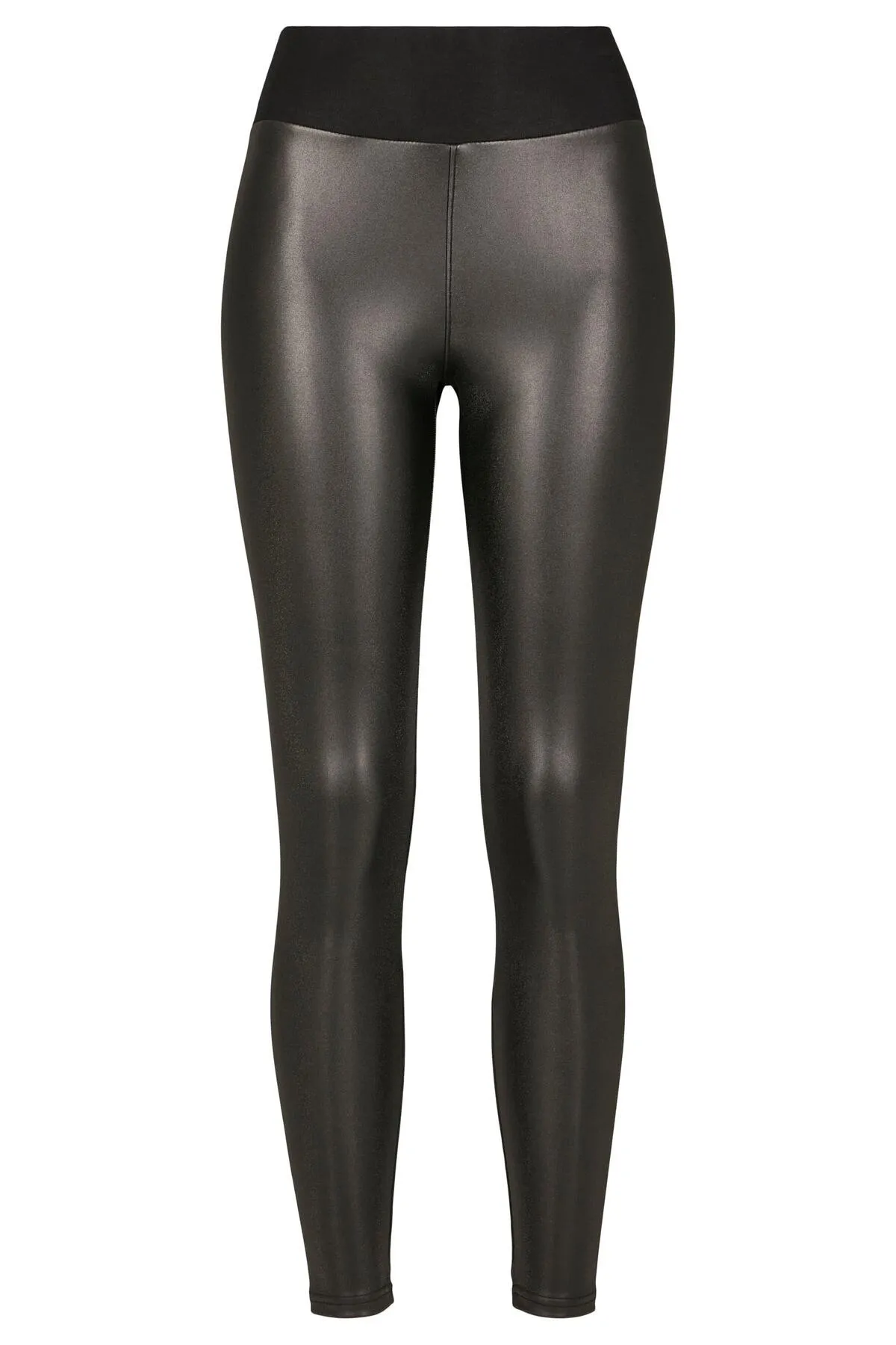 Urban Classics  Damen Leggings aus Kunstleder mit hoher Taille, 2er-Pack
